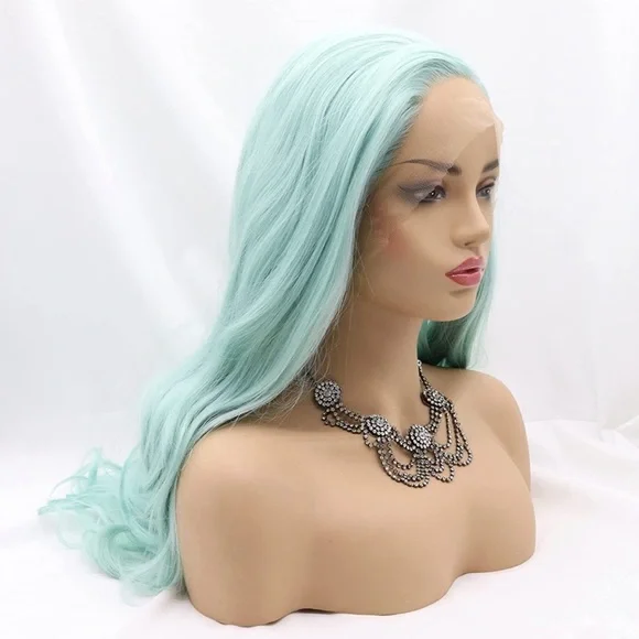 💫 24” MINT GREEN BODY WAVY LACE FRONT WIG *NEW*